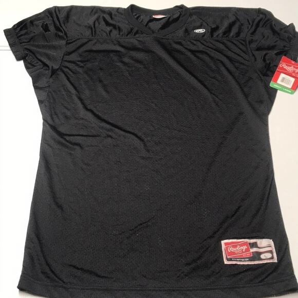 RAWLINGS Large Black Football Jersey BLANK - Picture 1 of 4